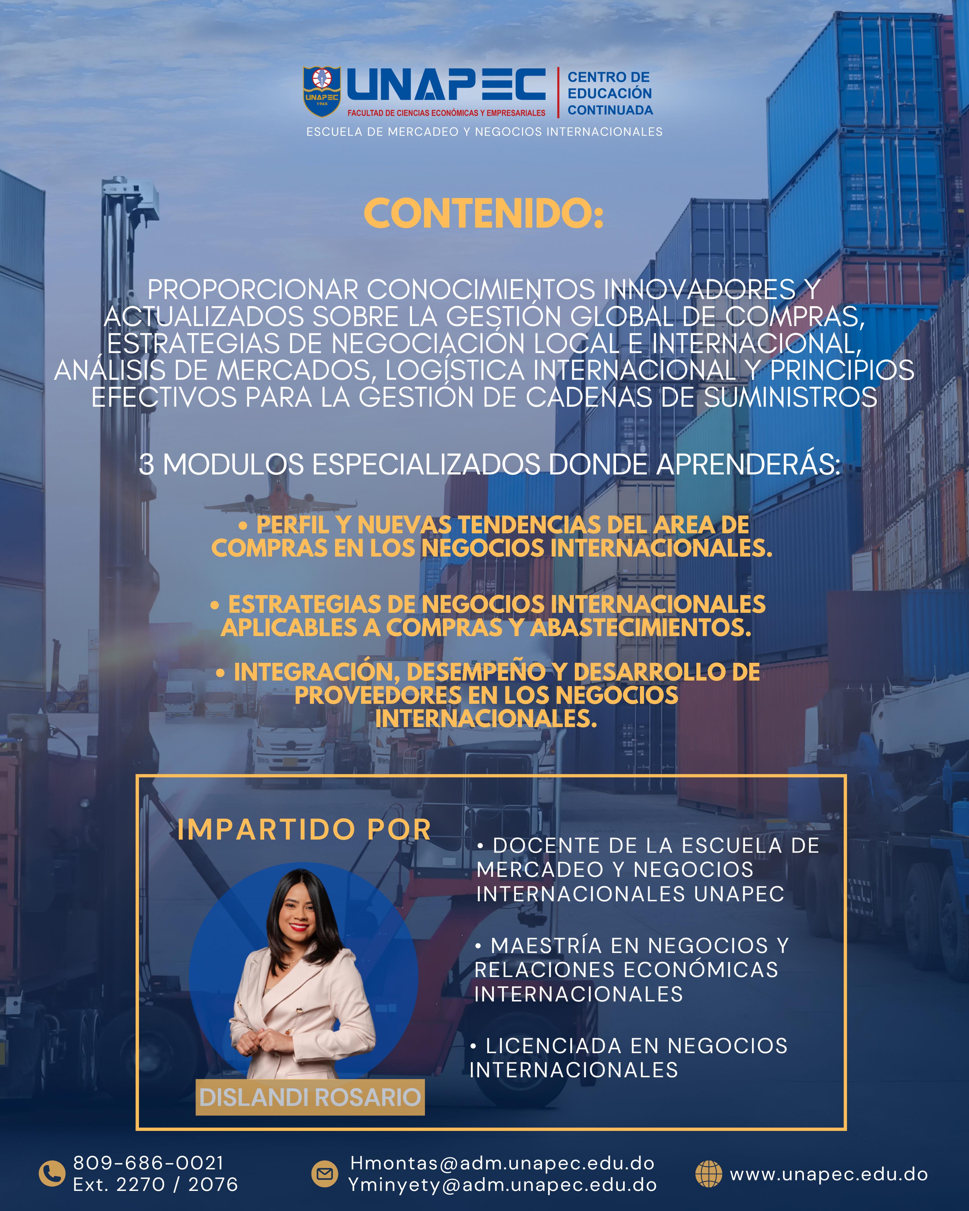 Diplomado Estrategias Globales de Compras y Negociaciones en la Cadena de Suministro